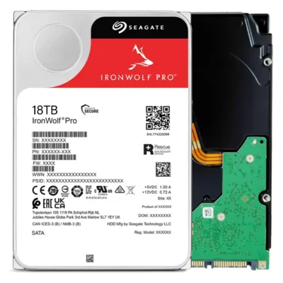 Seagate IronWolf Pro 18TB NAS Hard Drive 7200 RPM 256MB Cache CMR SATA 6.0Gb/s 3.5" Internal HDD ST18000NE000