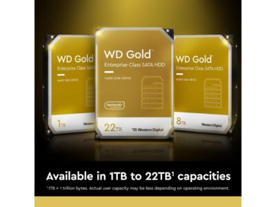 Western Digital 22TB WD Gold Enterprise Class SATA Internal Hard Drive HDD - 7200 RPM, SATA 6 Gb/s, 512 MB Cache, 3.5" - WD221KRYZ