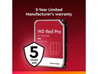 Western Digital 22TB WD Red Pro NAS Internal Hard Drive HDD - 7200 RPM, SATA 6 Gb/s, CMR, 512 MB Cache, 3.5" - WD221KFGX