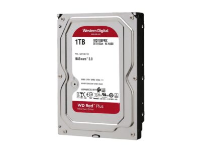 WD Red Plus 1TB NAS Hard Disk Drive - 5400 RPM Class SATA 6Gb/s, CMR, 64MB Cache, 3.5 Inch - WD10EFRX