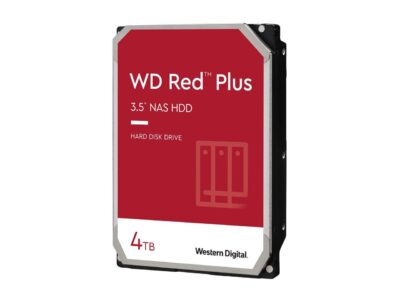 WD Red Plus 4TB NAS Hard Disk Drive - 5400 RPM Class SATA 6Gb/s, CMR, 64MB Cache, 3.5 Inch - WD40EFRX