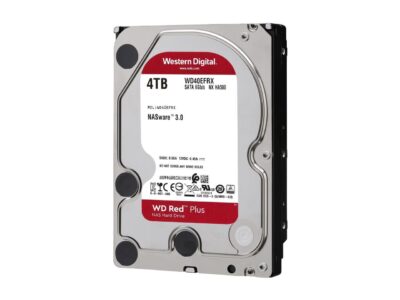 WD Red Plus 4TB NAS Hard Disk Drive - 5400 RPM Class SATA 6Gb/s, CMR, 64MB Cache, 3.5 Inch - WD40EFRX