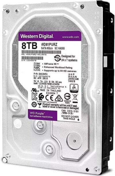 WD Purple WD101PURZ 10TB 7200 RPM 256MB Cache SATA 6.0Gb/s 3.5" Internal Hard Drive Bare Drive