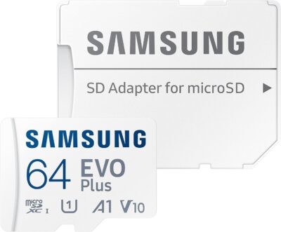 Samsung Evo Plus 64GB SDXC U1 Class 10 A1 130MB/s MicroSD Memory Card with Adapter 2021 Version (MB-MC64KA/EU)