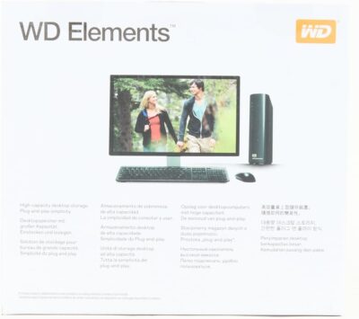 Western Digital WDBWLG0180HBK-EESN, WD 18TB Elements Desktop Hard Drive - USB 3.0, Black