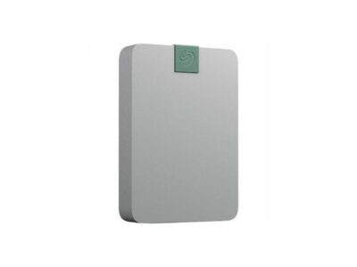 seagate ultra touch hdd 5tb external hard drive - 15mm, pebble grey, post-consumer recycled material, 6mo dropbox and mylio, rescue services (stma5000400)