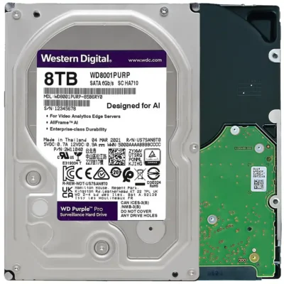 WD WD8001PURP-20PK 8TB 7200 RPM 256MB Cache SATA 6.0Gb/s 3.5" Internal Hard Drive 20 Pack