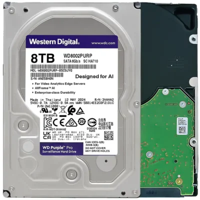 WD Purple Pro WD8002PURP 8TB 7200 RPM 256MB Cache SATA 6.0Gb/s 3.5" Hard Drives Bare Drive