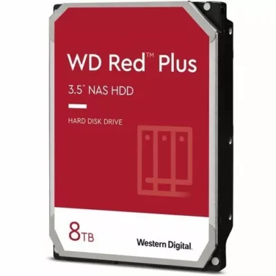 Western Digital 8TB WD Red Plus NAS Internal Hard Drive HDD - 5640 RPM, SATA 6 Gb/s, CMR, 256 MB Cache, 3.5" - WD80EFPX