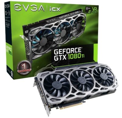 EVGA GeForce GTX 1080 Ti FTW3 Gaming, 11GB GDDR5X, iCX Technology - 9 Thermal Sensors & RGB LED G/P/M, 3X Async Fan Control, Optimized Airflow Design Graphics Card 11G-P4-6696-KR