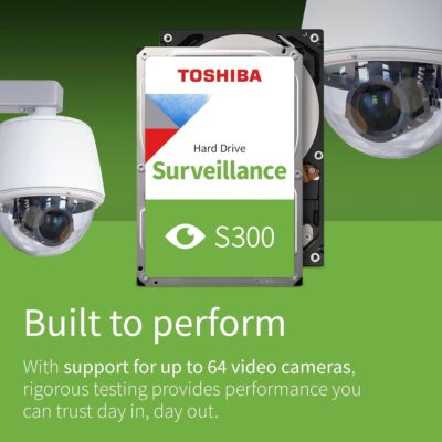 Toshiba 4TB S300 Surveillance HDD - 3.5' SATA Internal Hard Drive Supports up to 64 HD cameras at a 180TB/Year workload (HDWT840UZSVA)