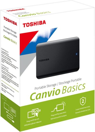 Toshiba Canvio Basics 1TB Portable External Hard Drive USB 3.2 Gen1, Black