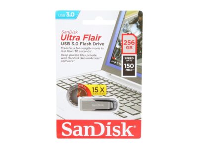 SanDisk 256GB Ultra Flair CZ73 USB 3.0 Flash Drive, Speed Up to 150MB/s (SDCZ73-256G-G46)