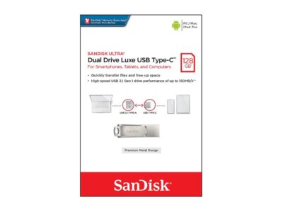 SanDisk 128GB Ultra Dual Drive Luxe USB Type-C Flash Drive (SDDDC4-128G-G46)