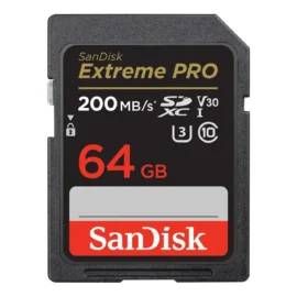 SanDisk 64GB Extreme Pro SDXC UHS-I/U3 V30 Class 10 Memory Card, Speed Up to 200MB/s (SDSDXXU-064G-GN4IN)