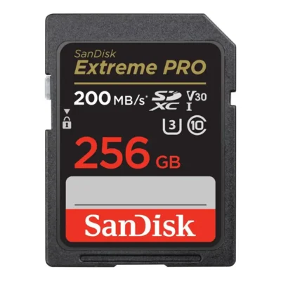 SanDisk 256GB Extreme Pro SDXC UHS-I/U3 V30 Class 10 Memory Card, Speed Up to 200MB/s (SDSDXXD-256G-GN4IN)