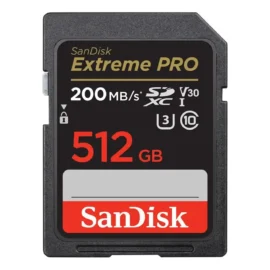 SanDisk 512GB Extreme Pro SDXC UHS-I/U3 V30 Class 10 Memory Card, Speed Up to 200MB/s (SDSDXXD-512G-GN4IN)