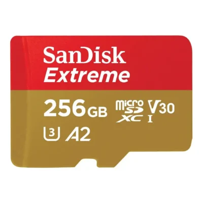 SanDisk 256GB Extreme microSDXC UHS-I/U3 A2 Micro SD Card with Adapter, Speed Up to 190MB/s (SDSQXAV-256G-GN6MA)