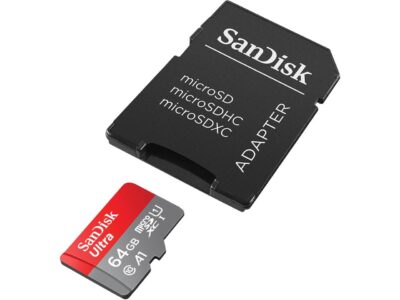 SanDisk 64GB Ultra microSDXC A1 UHS-I/U1 Class 10 Memory Card with Adapter, Speed Up to 140MB/s (SDSQUAB-064G-GN6MA)