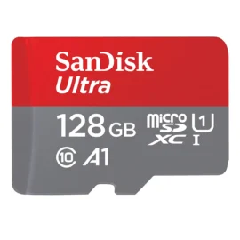 SanDisk 128GB Ultra microSDXC A1 UHS-I/U1 Class 10 Memory Card with Adapter, Speed Up to 140MB/s (SDSQUAB-128G-GN6MA)