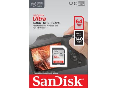 SanDisk 64GB Ultra SDXC UHS-I / Class 10 Memory Card, Speed Up to 140MB/s (SDSDUNB-064G-GN6IN)