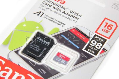 [Older Version] SanDisk 16GB Ultra microSDHC UHS-I Memory Card with Adapter - 98MB/s, C10, U1, Full HD, A1, Micro SD Card - SDSQUAR-016G-GN6MA