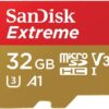 32GB SanDisk Extreme (Ten Pack) 4K Micro Memory Card (SDSQXAF-032G-GN6MN) UHD Video Speed 30 UHS-1 V30 32G MicroSD HC Bundle with Everything But Stromboli Card Reader