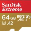 SanDisk 64GB Micro SDXC Extreme Memory Card (Two Pack) SDSQXAH-064G-GN6MN Works with GoPro Hero 7 Black, Silver, Hero7 White UHS-1 U3 A2 Bundle with (1) Everything But Stromboli Micro Card Reader