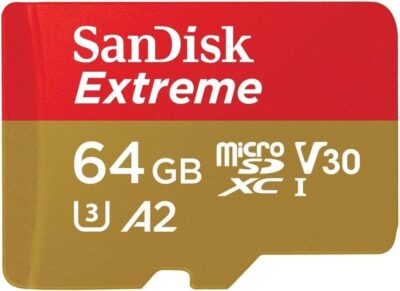 SanDisk 64GB Micro SDXC Extreme Memory Card (Two Pack) SDSQXAH-064G-GN6MN Works with GoPro Hero 7 Black, Silver, Hero7 White UHS-1 U3 A2 Bundle with (1) Everything But Stromboli Micro Card Reader