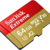 SanDisk 64GB Micro SDXC Extreme Memory Card (Two Pack) SDSQXAH-064G-GN6MN Works with GoPro Hero 7 Black, Silver, Hero7 White UHS-1 U3 A2 Bundle with (1) Everything But Stromboli Micro Card Reader