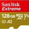 SanDisk 128GB Extreme microSD UHS I Card for 4K Video on Smartphones, Action Cams & Drones 190MB/s Read, 90MB/s Write SDSQXAA 128G GN6MN, Red/Gold