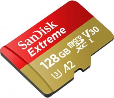 SanDisk 256GB Extreme microSD UHS I Card for 4K Video on Smartphones, Action Cams & Drones 190MB/s Read, 130MB/s Write SDSQXAV 256G GN6MN, Red/Gold