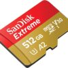 SanDisk Micro Extreme 512GB SDXC UHS-I U3 V30 Memory Card Works with Camera GoPro Action Camera Hero 12 Black (SDSQXAV-512G-GN6MN) Bundle with (1) Everything But Stromboli MicroSD Card Reader