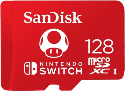 SanDisk 128GB (1 Pack) MicroSD Nintendo Switch MicroSDXC Memory Card for Switch & Switch Lite SDSQXAO-128G Bundle with (1) GoRAM Case (128, GB), Red, SDSQXAO-128G-GN3ZN