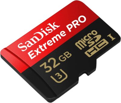 SanDisk Extreme Pro U3 V30 A1 32GB microSDHC Memory Card for DJI Drones works with Avata and Goggles 2 (SDSQXCG-032G-GN6MA) Class 10 Bundle with 1 Everything But Stromboli MicroSDHC & SD Card Reader