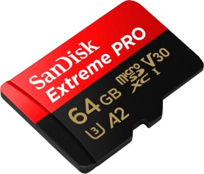 SanDisk 64GB Extreme PRO? microSD? UHS-I Card with Adapter C10, U3, V30, A2, 200MB/s Read 90MB/s Write SDSQXCU-064G-GN6MA