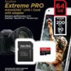 SanDisk 64GB Extreme PRO? microSD? UHS-I Card with Adapter C10, U3, V30, A2, 200MB/s Read 90MB/s Write SDSQXCU-064G-GN6MA