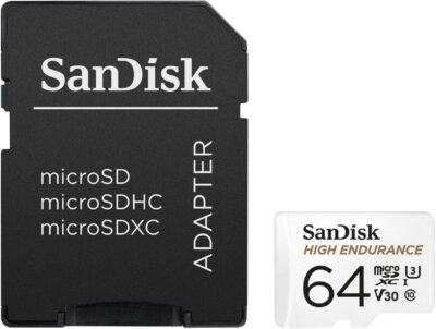 SanDisk 512GB High Endurance Video microSDXC Card with Adapter for Dash Cam and Home Monitoring Systems - C10, U3, V30, 4K UHD, Micro SD Card - SDSQQNR-512G-GN6IA