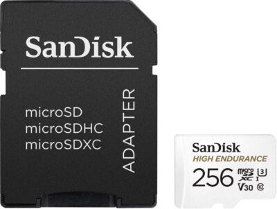 SanDisk 512GB High Endurance Video microSDXC Card with Adapter for Dash Cam and Home Monitoring Systems - C10, U3, V30, 4K UHD, Micro SD Card - SDSQQNR-512G-GN6IA