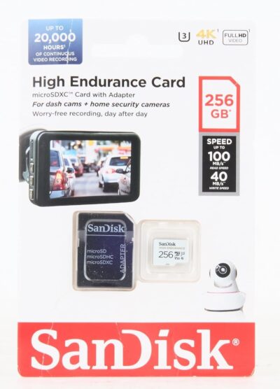 SanDisk 512GB High Endurance Video microSDXC Card with Adapter for Dash Cam and Home Monitoring Systems - C10, U3, V30, 4K UHD, Micro SD Card - SDSQQNR-512G-GN6IA