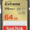 SanDisk 64GB Extreme SDXC UHS-I Memory Card - C10, U3, V30, 4K, UHD, SD Card - SDSDXV2-064G-GNCIN