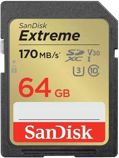 SanDisk 64GB Extreme SDXC UHS-I Memory Card - C10, U3, V30, 4K, UHD, SD Card - SDSDXV2-064G-GNCIN