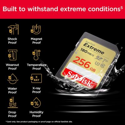 SanDisk 64GB Extreme SDXC UHS-I Memory Card - C10, U3, V30, 4K, UHD, SD Card - SDSDXV2-064G-GNCIN