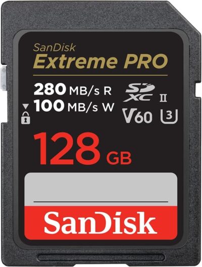 SanDisk 128GB Extreme PRO SDXC UHS-II Memory Card - C10, U3, V60, 6K, 4K UHD, SD Card - SDSDXEP-128G-GN4IN