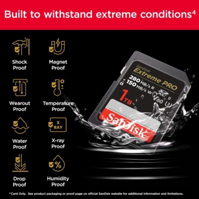 SanDisk 128GB Extreme PRO SDXC UHS-II Memory Card - C10, U3, V60, 6K, 4K UHD, SD Card - SDSDXEP-128G-GN4IN