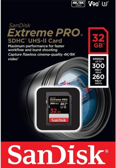 SanDisk 512GB Extreme PRO SDXC UHS-II Memory Card - C10, U3, V90, 8K, 4K, Full HD Video, SD Card - SDSDXDK-512G-GN4IN