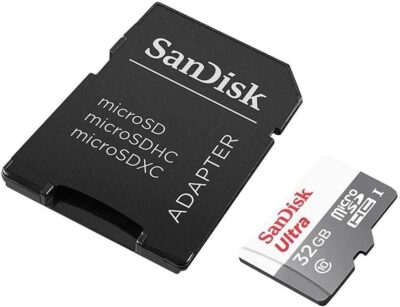 SanDisk Ultra 32GB microSDHC UHS-I Card with Adapter 100MB/s - SDSQUNR-032G-GN3MA