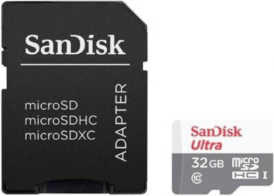 SanDisk Ultra 32GB microSDHC UHS-I Card with Adapter 100MB/s - SDSQUNR-032G-GN3MA