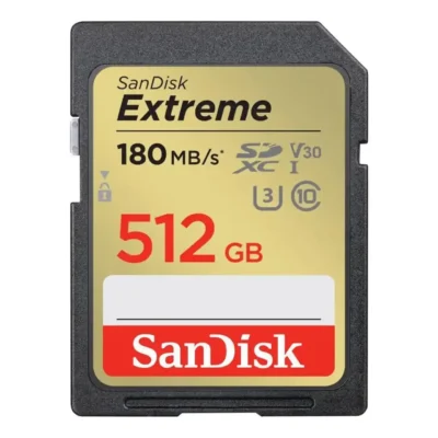 SanDisk Extreme 512GB Secure Digital Extended Capacity (SDXC) Flash Card Model SDSDXVV-512G-GNCIN