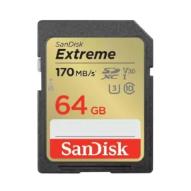 SanDisk Extreme 64 GB Class 10/UHS-I (U3) V30 SDXC - 170 MB/s Read - 80 MB/s Write - SDSDXV2-064G-ANCIN